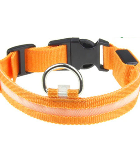 LED Adjustable Dog Collar Blinking Flashing Light Up Glow Pets Safety Waterproof
