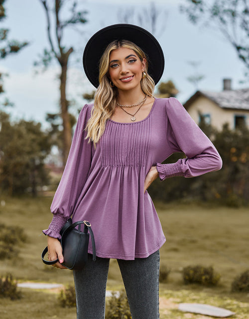 Load image into Gallery viewer, Puff Sleeve Pleated Blouse
