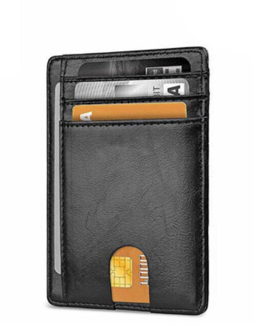 Load image into Gallery viewer, Mens Leather Slim Wallet Credit Card Holder RFID Blocking Pocket ID Money PU USA

