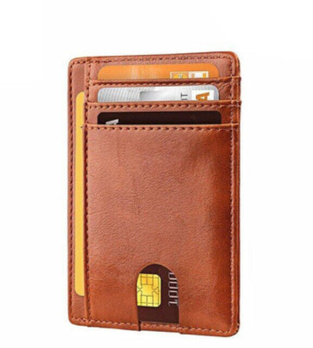 Mens Leather Slim Wallet Credit Card Holder RFID Blocking Pocket ID Money PU USA