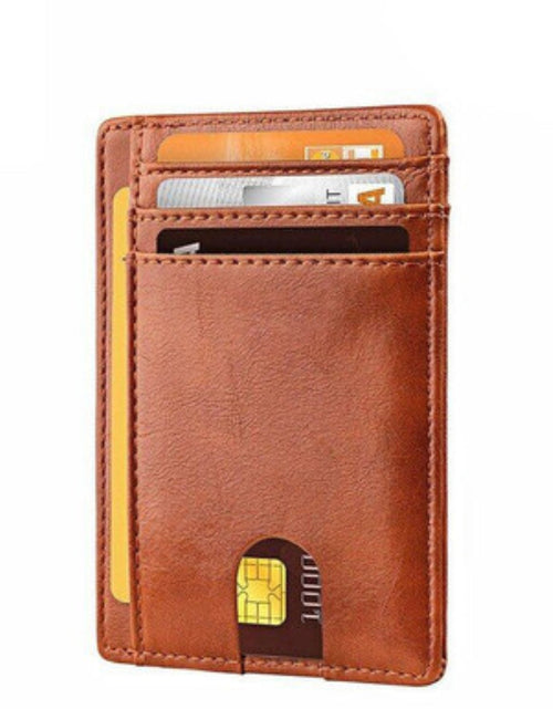 Load image into Gallery viewer, Mens Leather Slim Wallet Credit Card Holder RFID Blocking Pocket ID Money PU USA
