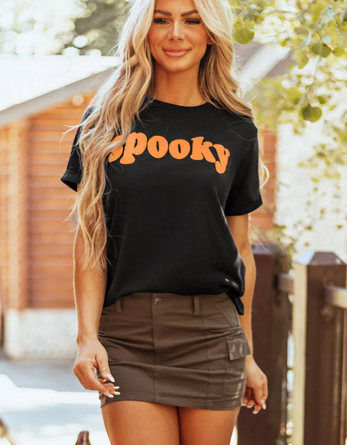 Load image into Gallery viewer, SPOOKY Round Neck Short Sleeve T-Shirt
