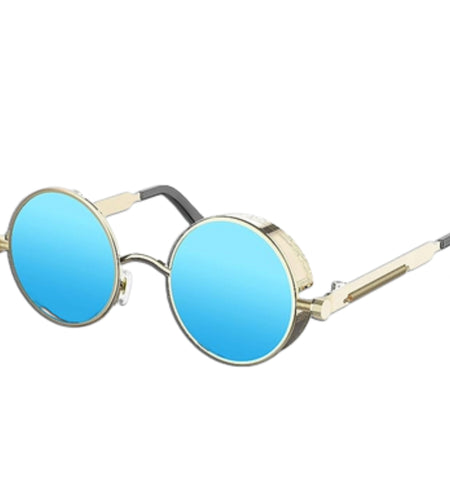 Retro Round Polarized Sunglasses Men Women Vintage Gothic Steampunk Glasses