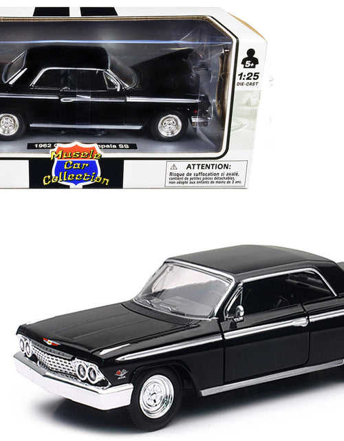 Load image into Gallery viewer, 1962 Chevrolet Impala SS Black 1/25 Diecast Model Car by New Ray

