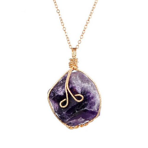 Load image into Gallery viewer, Natural Gemstone Necklace Chakra Stone Pendant Energy Healing Crystal with Chain

