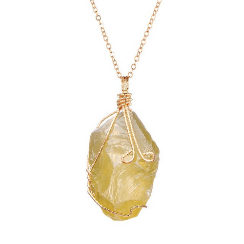 Load image into Gallery viewer, Natural Gemstone Necklace Chakra Stone Pendant Energy Healing Crystal with Chain
