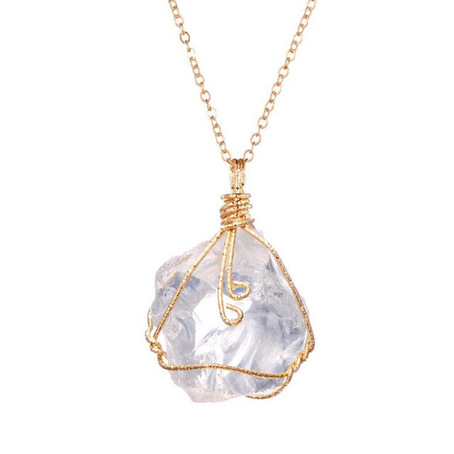 Load image into Gallery viewer, Natural Gemstone Necklace Chakra Stone Pendant Energy Healing Crystal with Chain
