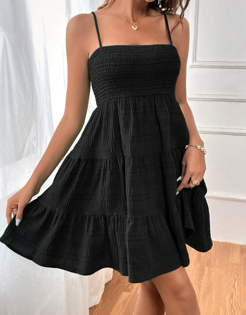 Load image into Gallery viewer, Tiered Smocked Square Neck Cami Dress
