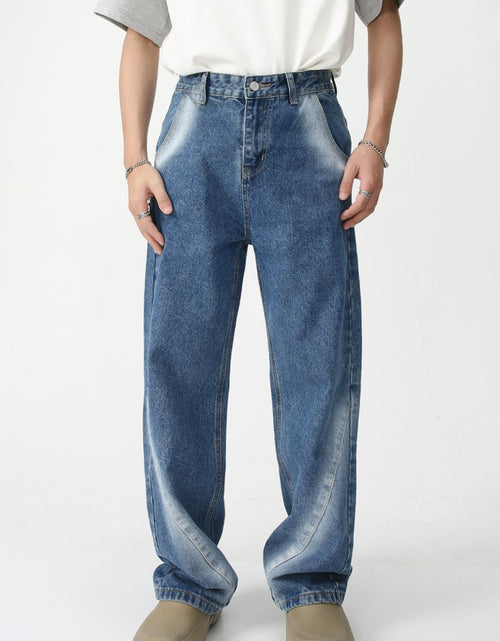 Load image into Gallery viewer, Men's Tie-Dye Washed Straight Leg Jeans
