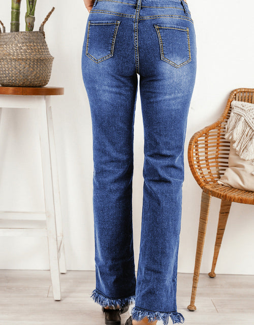 Load image into Gallery viewer, Ripped Frayed Hem Jeans
