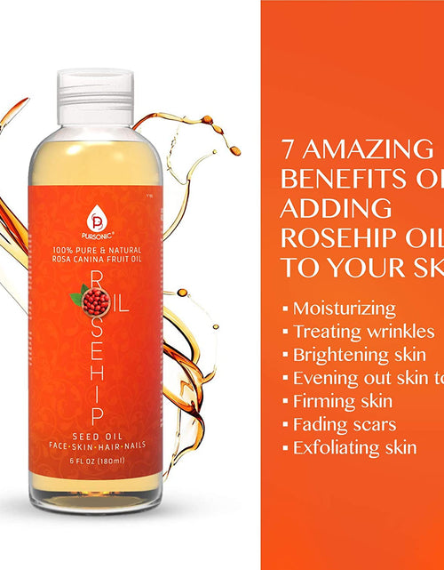 Load image into Gallery viewer, 100% Pure &amp; Natural Cold Pressed Premium Rosehip Seed Oil 6 Oz by Pursonic
