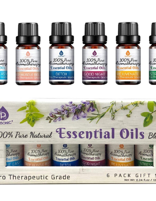 Load image into Gallery viewer, 6 Pack of 100% Pure Essential Aromatherapy Oils Blends by Pursonic
