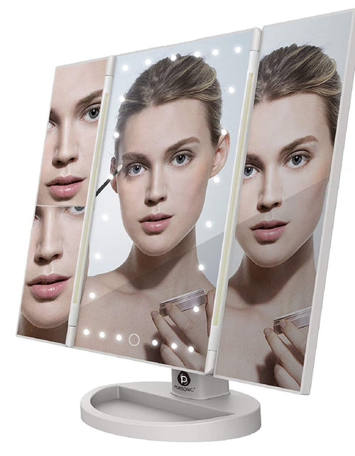 Load image into Gallery viewer, Tri-Fold Vanity Makeup Mirror by Pursonic
