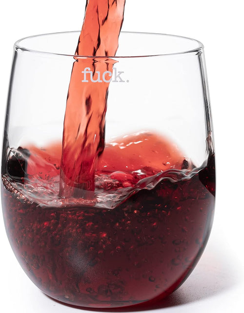 Load image into Gallery viewer, F*CK Wine Glass Single Set, Large 11 oz Glasses, Fuck Fucking Glass Unique Italian Style Tall Stemless for White &amp; Red Wine, Water, Novelty Tumbler, Gifts, Comedy Beautiful Glassware (Stemless) by The Wine Savant

