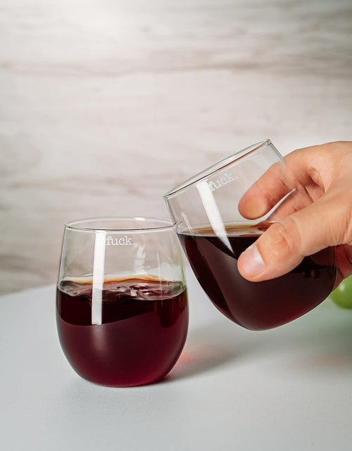 Load image into Gallery viewer, F*CK Wine Glass Single Set, Large 11 oz Glasses, Fuck Fucking Glass Unique Italian Style Tall Stemless for White &amp; Red Wine, Water, Novelty Tumbler, Gifts, Comedy Beautiful Glassware (Stemless) by The Wine Savant
