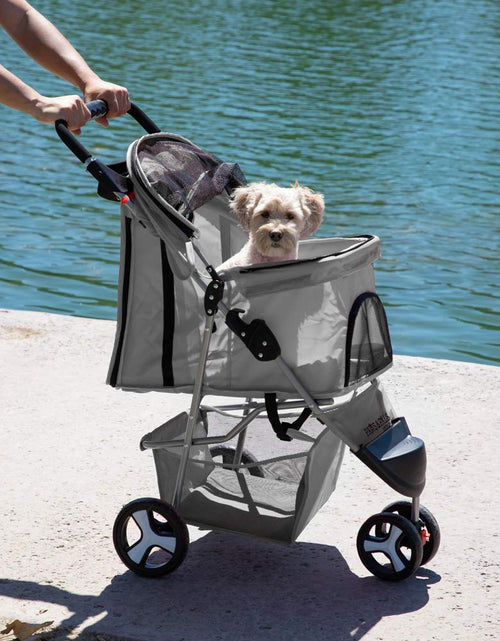 Load image into Gallery viewer, 🐶 3 Wheel Elite Jogger Pet Stroller for Cat or Dog, Foldable, for Travel, Gray🐶 by Js House

