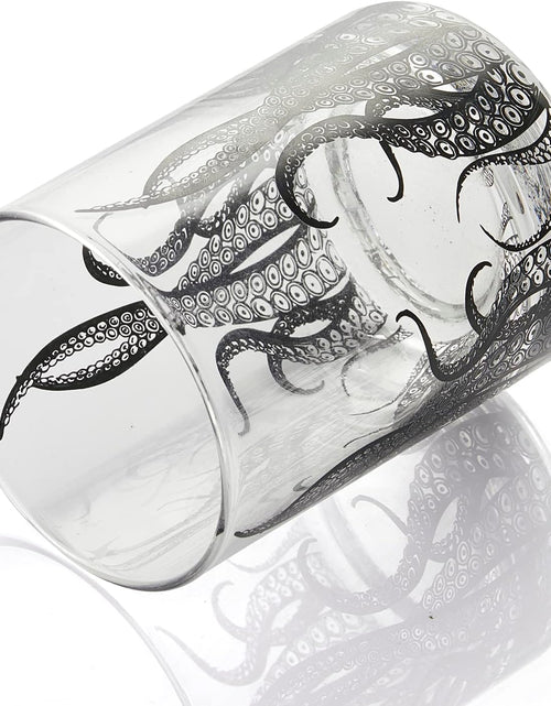 Load image into Gallery viewer, Octopus Tentacle Whiskey Glassware | Set of 2 | 9 OZ Handmade Craft Beer, Cocktail, Water, Bar Rock Glass - Kraken Tumbler Gift Set, Old Fashioned Rocks Glasses, Antique Design Extraordinary Detail by The Wine Savant
