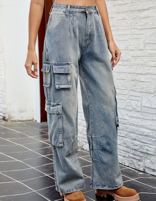 Load image into Gallery viewer, Washed Jeans with Pockets
