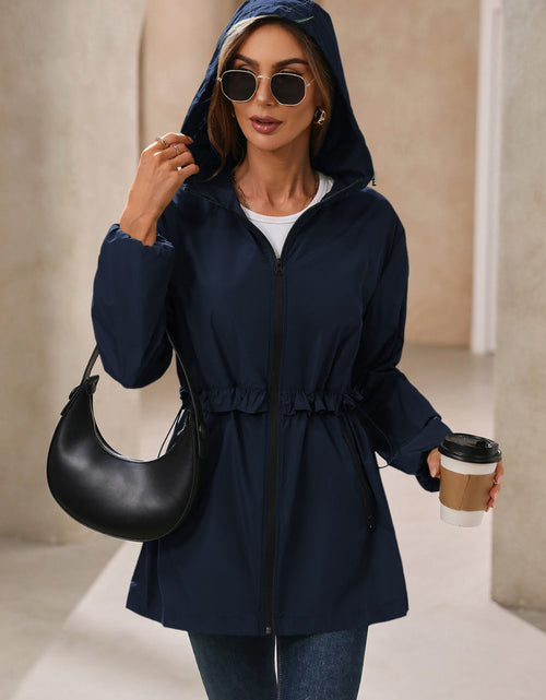 Load image into Gallery viewer, Ivy Lane Outdoor Waterproof Long Sleeve Hooded Windbreaker
