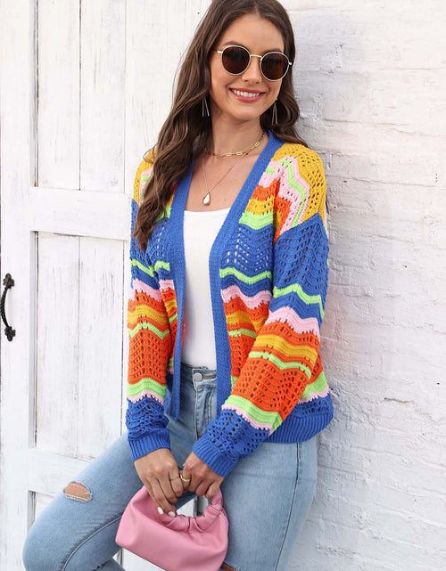 Load image into Gallery viewer, Open Front Openwork Cardigan
