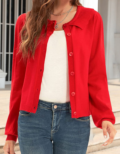 Load image into Gallery viewer, Collared Long Sleeve Button Down Cardigan
