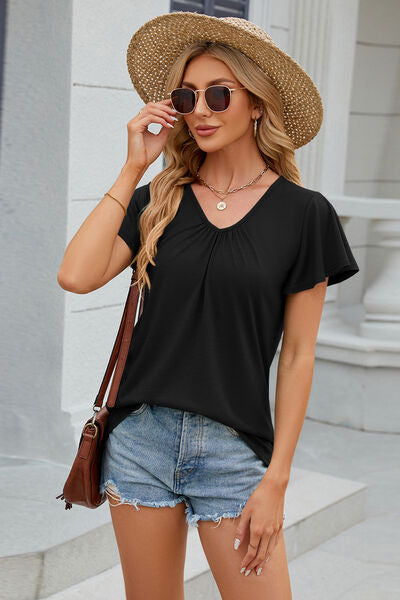 Load image into Gallery viewer, V-Neck Short Sleeve T-Shirt
