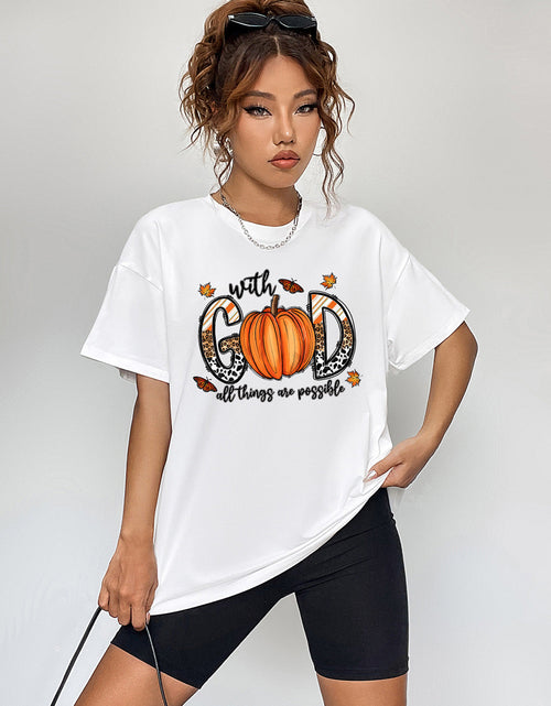 Load image into Gallery viewer, Round Neck Short Sleeve Graphic T-Shirt
