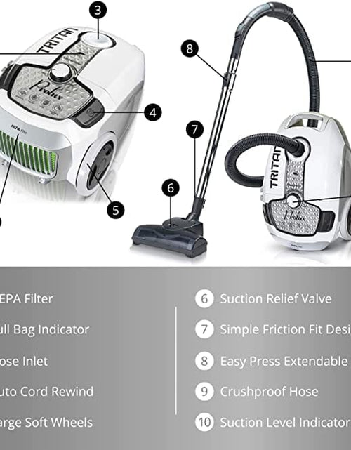 Load image into Gallery viewer, Prolux Tritan Canister Vacuum with Sealed HEPA Filtration and 12 Amp Motor by Prolux Cleaners
