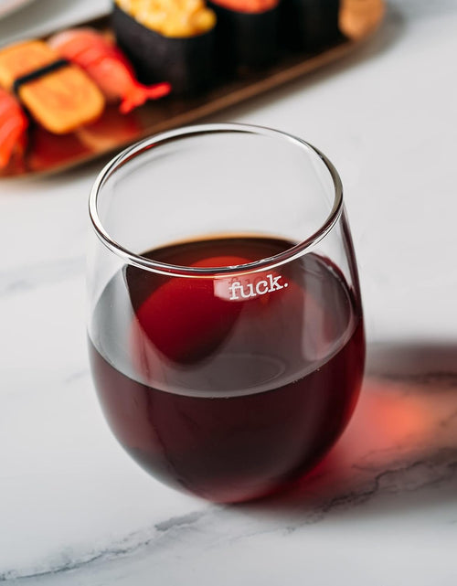 Load image into Gallery viewer, F*CK Wine Glass Single Set, Large 11 oz Glasses, Fuck Fucking Glass Unique Italian Style Tall Stemless for White &amp; Red Wine, Water, Novelty Tumbler, Gifts, Comedy Beautiful Glassware (Stemless) by The Wine Savant
