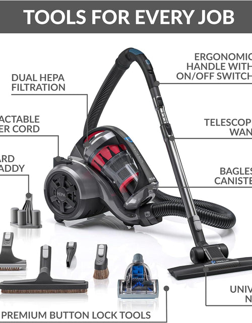Load image into Gallery viewer, Prolux RS4 Lightweight Bagless Canister Vacuum with HEPA Filtration Premium Button Lock Tools and Automatic Cord Rewind by Prolux Cleaners
