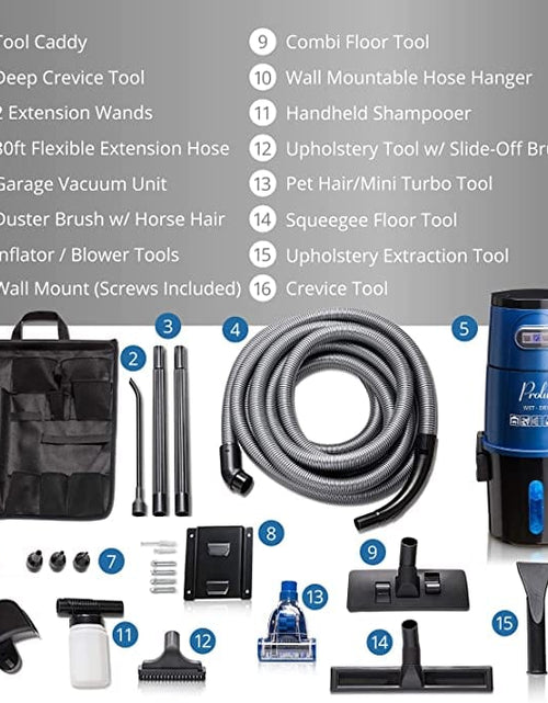 Load image into Gallery viewer, Blue Prolux Wet/Dry Garage Vacuum, Shampooer, Blower and Detailer by Prolux Cleaners
