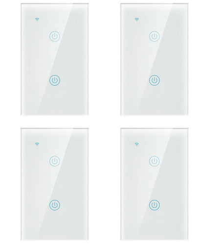 1/2/3/4 Gang WiFi Smart Wall Touch Light Switch Glass Panel For Alexa/Google APP