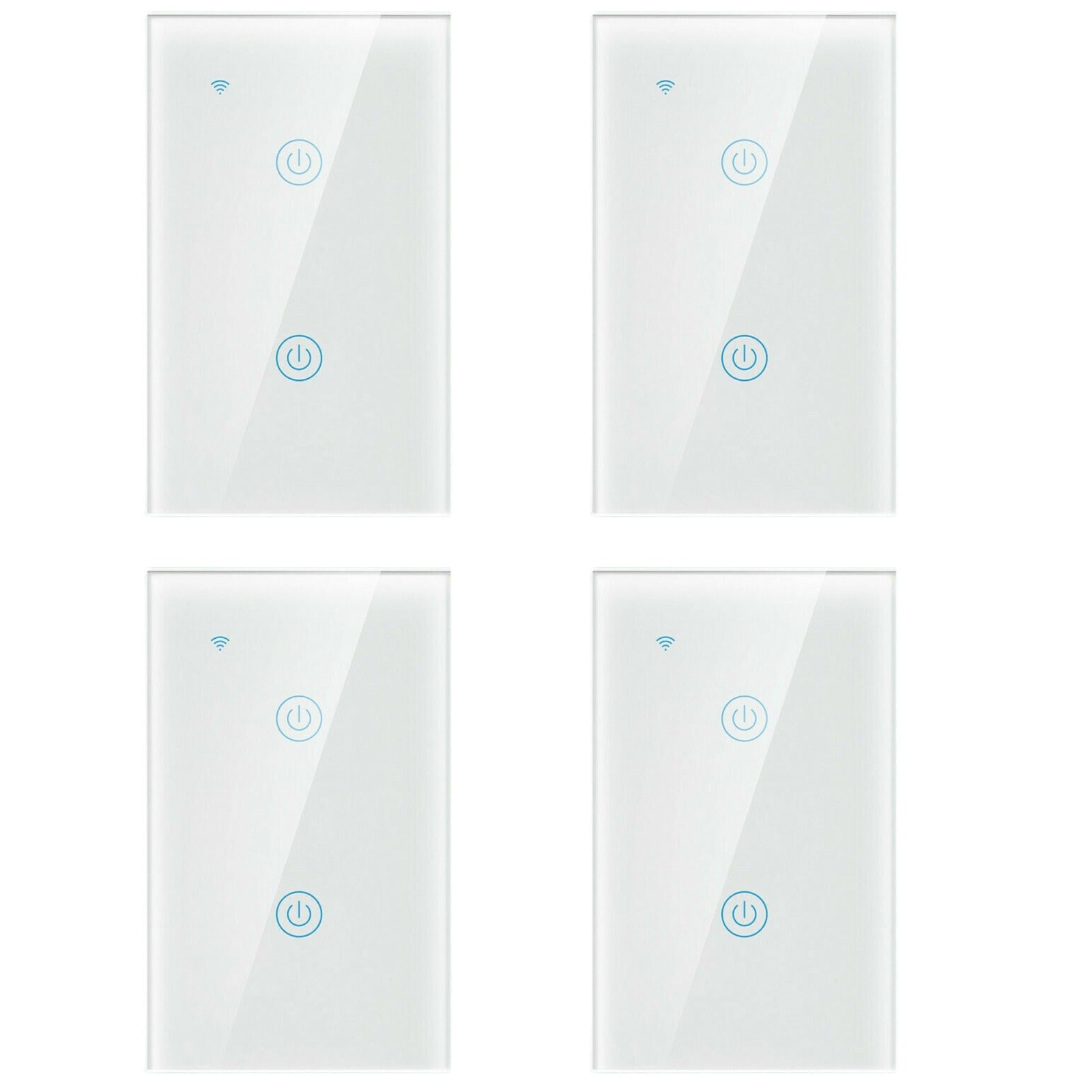 1/2/3/4 Gang WiFi Smart Wall Touch Light Switch Glass Panel For Alexa/Google APP
