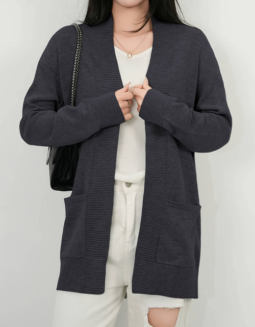 Load image into Gallery viewer, Open Front Long Sleeve Sweater Cardigan
