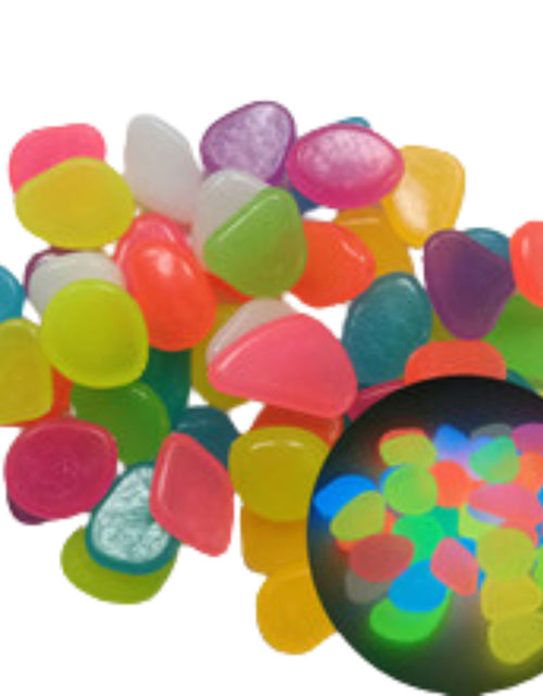 Load image into Gallery viewer, 300PCS Glow in The Dark Pebbles Garden Glowing Rocks Fish Tank Luminous Stones
