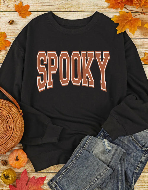 Load image into Gallery viewer, SPOOKY Round Neck Long Sleeve Sweatshirt
