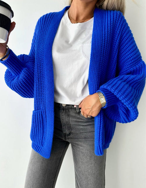 Load image into Gallery viewer, Open Front Dropped Shoulder Cardigan
