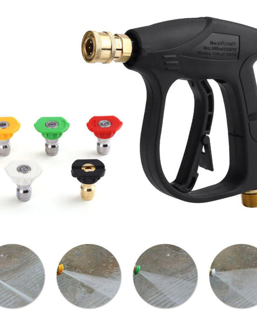 Load image into Gallery viewer, 1/4" High Pressure Washer Gun 4000 PSI Car Wash Foam Spray Short Wand w/ Nozzle
