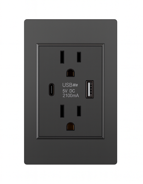 Load image into Gallery viewer, Dual USB Wall Outlet Port 15A Power Socket Charger AC Receptacle Plate Panel 110
