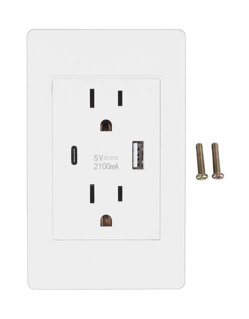 Load image into Gallery viewer, Dual USB Wall Outlet Port 15A Power Socket Charger AC Receptacle Plate Panel 110
