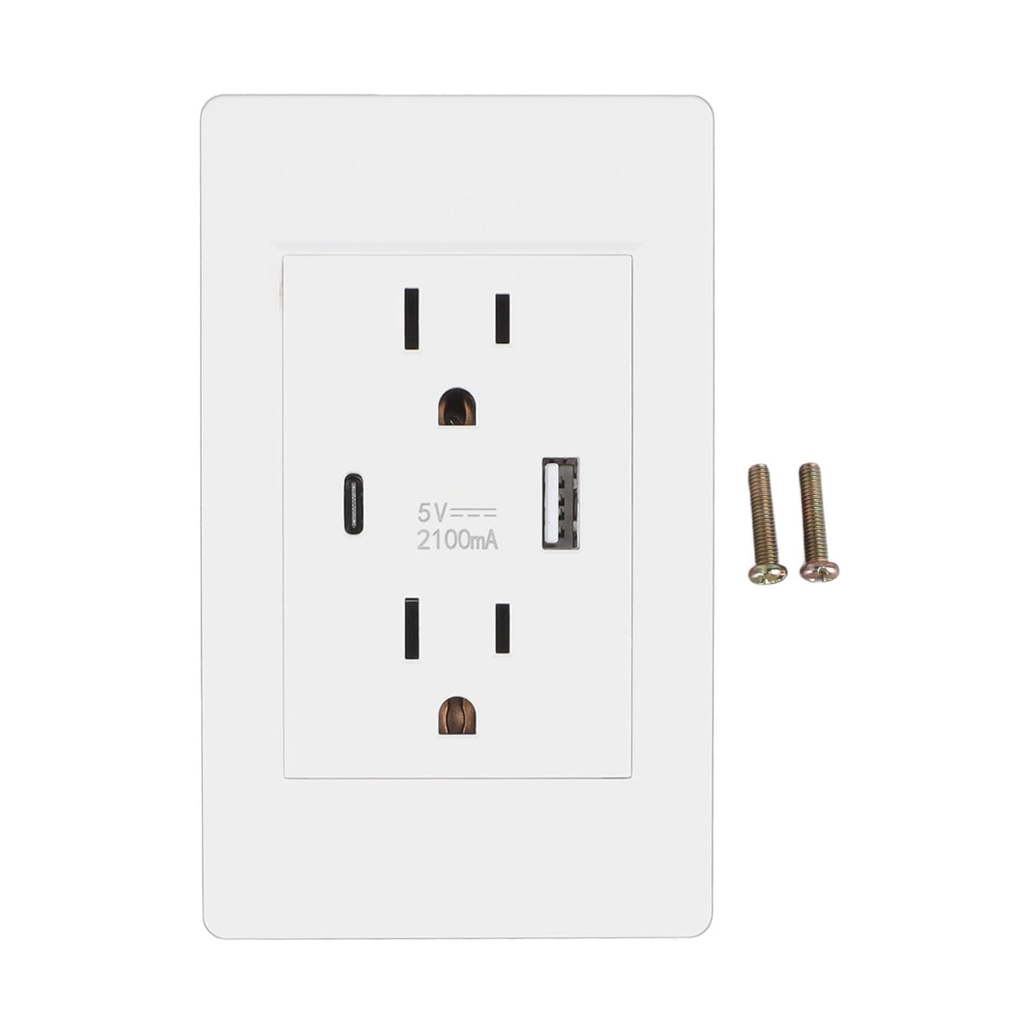 Dual USB Wall Outlet Port 15A Power Socket Charger AC Receptacle Plate Panel 110