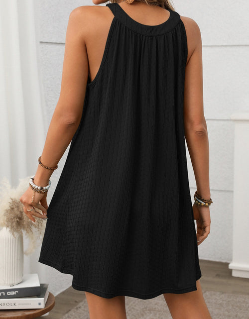 Load image into Gallery viewer, Textured Grecian Neck Mini Dress
