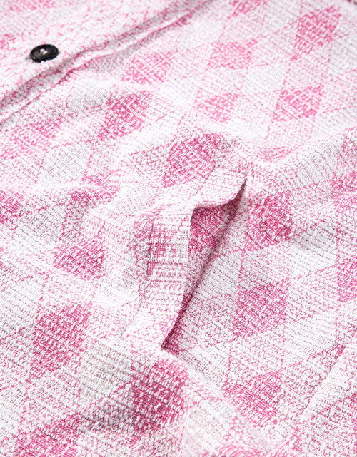 Load image into Gallery viewer, Geometric Print Textured Flap Pocket Shacket
