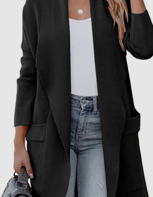 Load image into Gallery viewer, Open Front Dropped Shoulder Outerwear
