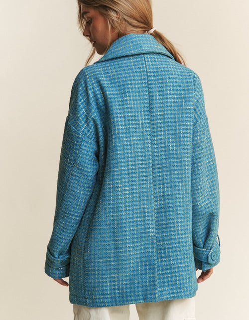 Load image into Gallery viewer, J.NNA Tweed Double-Breasted Long Sleeve Coat
