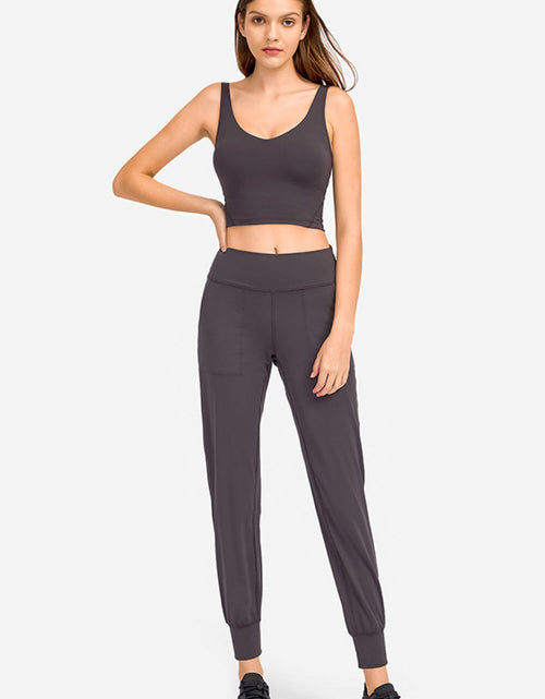 Load image into Gallery viewer, Millennia Deep V-Neck Crop Sports Bra
