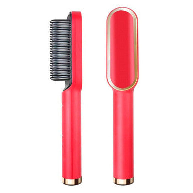 Load image into Gallery viewer, Hair Straightener Brush Straightening Curler Hot Comb Electric Adjustable Heat
