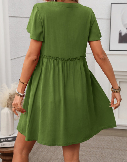 Load image into Gallery viewer, Button Front Flutter Sleeve Dress
