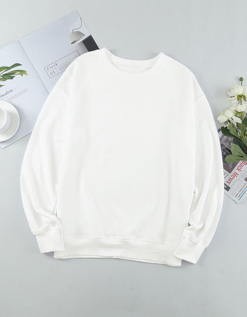 Load image into Gallery viewer, Round Neck Dropped Shoulder Sweatshirt
