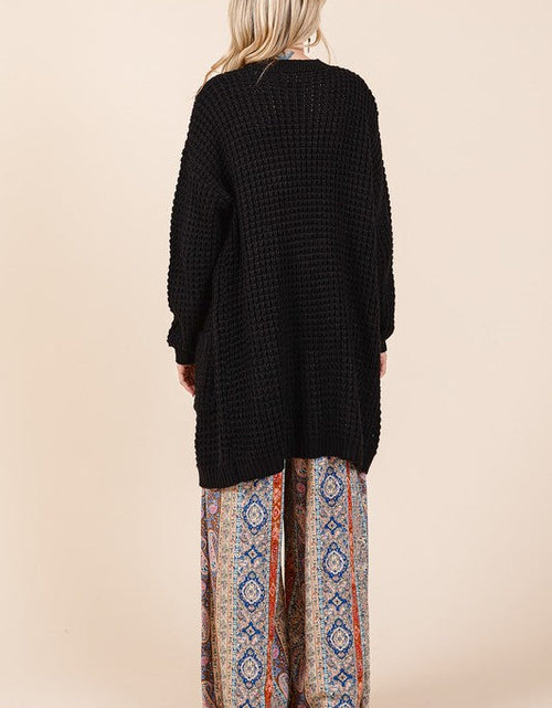Load image into Gallery viewer, Mittoshop Open Front Long Sleeve Longline Cardigan
